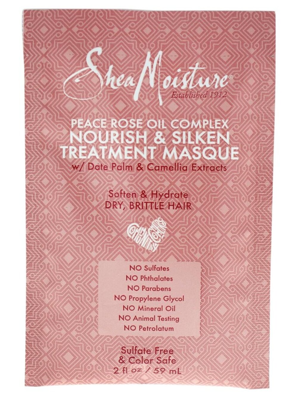 Shea Moisture Peace Rose Oil Complex Nourish Treatment Masque 59 Ml